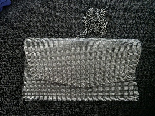 Silver clutch bag - clutch,