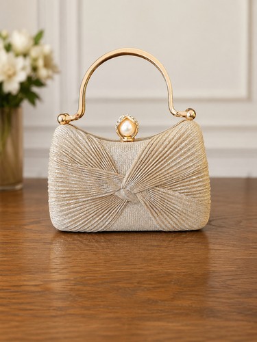 Champagne sparkly clutch bag - champagne,