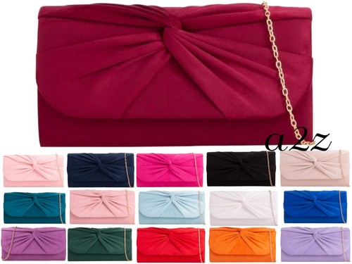 Women pleated suede clutch - women's,
