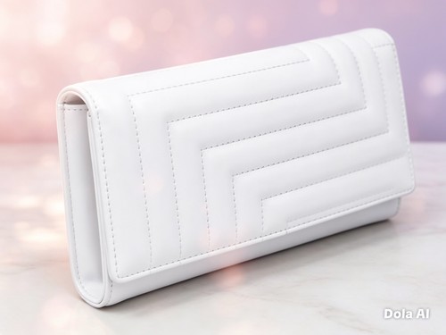 White geometric quilted clutch - white,