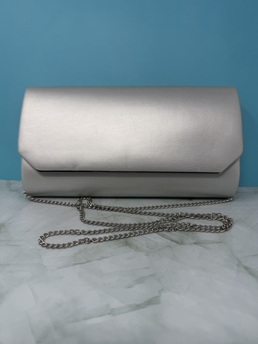 Silver clutch bag chain strap - clutch,