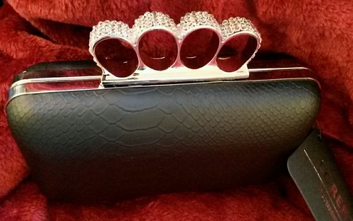 Black snakegrain clutch - , bag