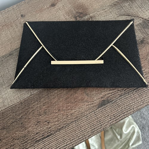 Black glitter clutch bag - glitter,