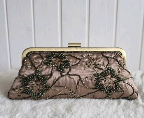 Vintage beaded satin evening - vintage,