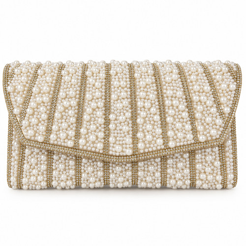 Women ivory pearl clutch bag - women's,