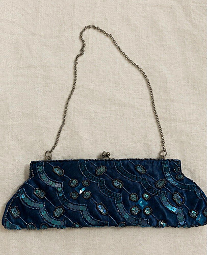 Vintage blue sequin beaded - vintage,