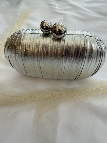 Silver metallic pleated - silver,