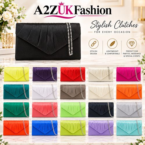 Women satin pleated clutch - women's,
