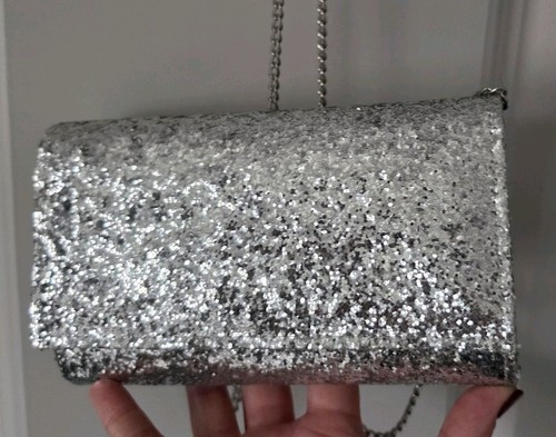 Début silver glitter clutch - silver,