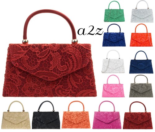 Women lace satin clutch bag - women's,