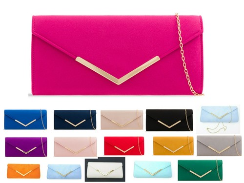 Women plain suede - suede, clutch
