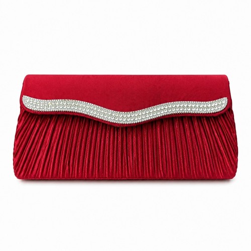 Ladies satin wine clutch bag - ladies,