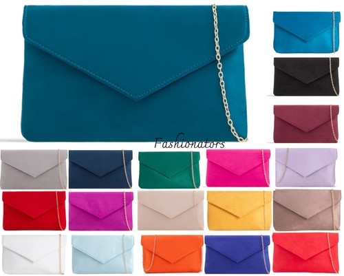 Women plain suede clutch - clutch, bag