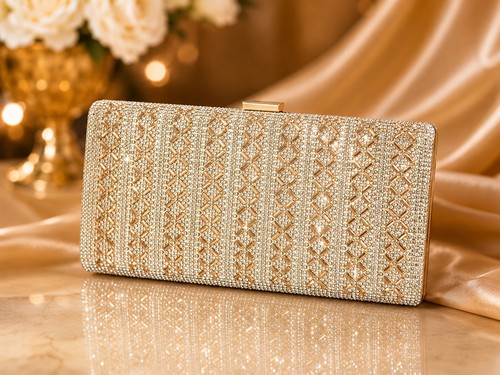 Gold clutch bag - clutch, women