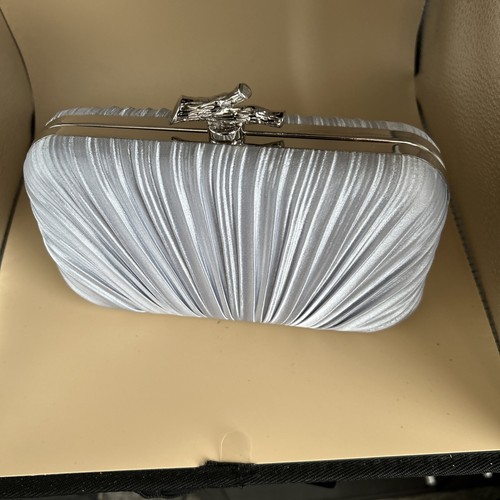 Silver satin small - silver, purse