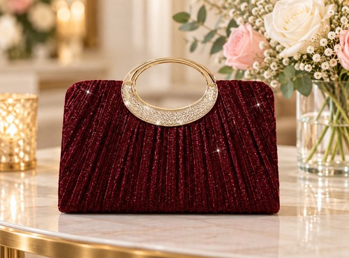 Burgundy sparkly ladies - burgundy, clutch