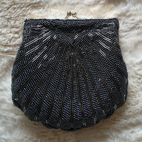 Vintage gunmetal grey beaded - gunmetal,