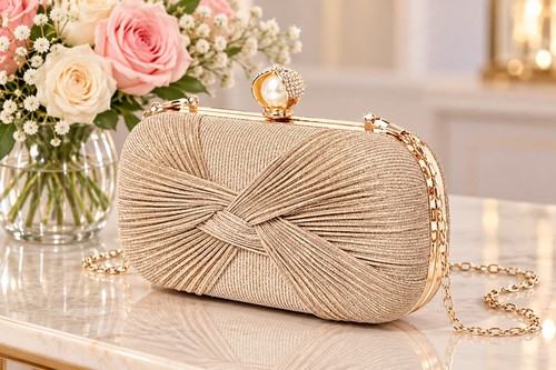 Champagne colour clutch - champagne,