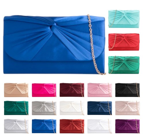 Women satin pleated clutch - satin,