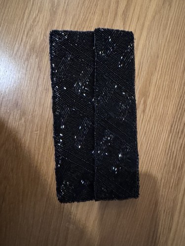 Black beaded clutch bag - m&s,