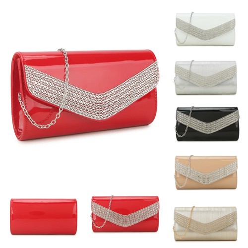 Ladies glitter diamante clutch - glitter,
