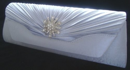 Silver satin evening - silver,