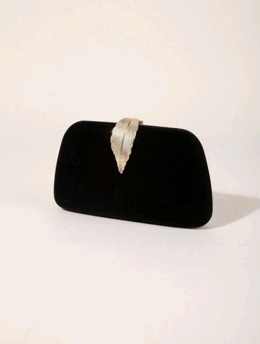 Black small evening clutch bag - black,