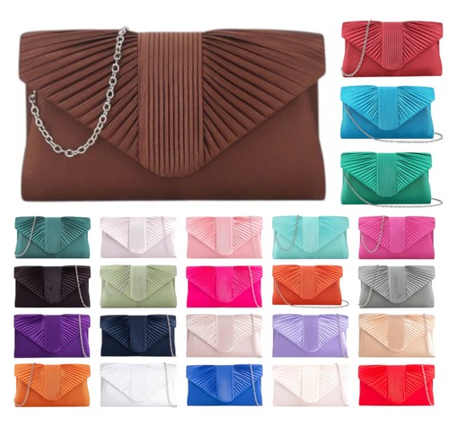 Ladies satin pleated clutch - ladies,