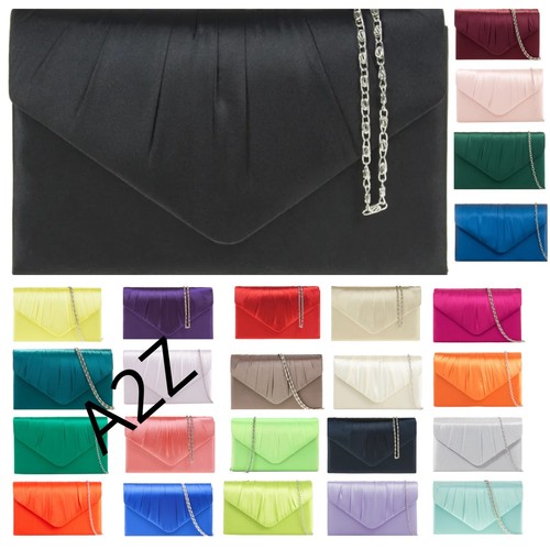 Women satin pleated clutch - satin,