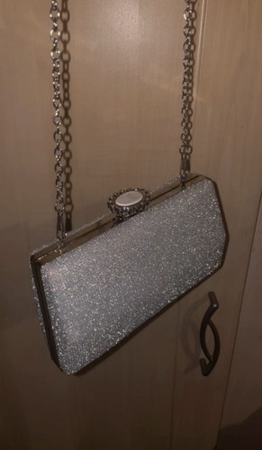 Silver clutch bag - clutch,
