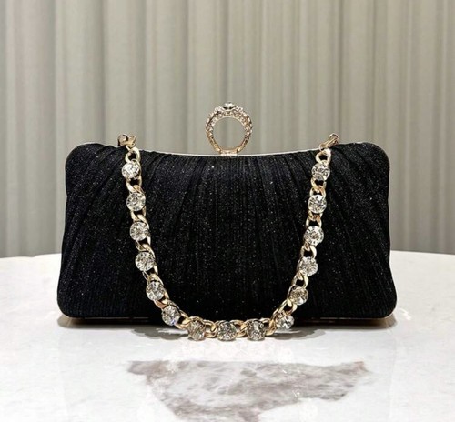 Black glitter clutch with - black,